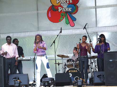 Singer Coco Brown performing at last year's Party in the Park