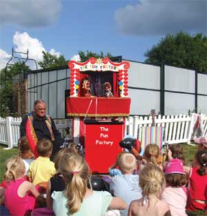 A Punch and Judy show  provided some lively children's entertainment