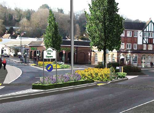 How 'The Square' in Caterham town centre will look after the improvements this summer