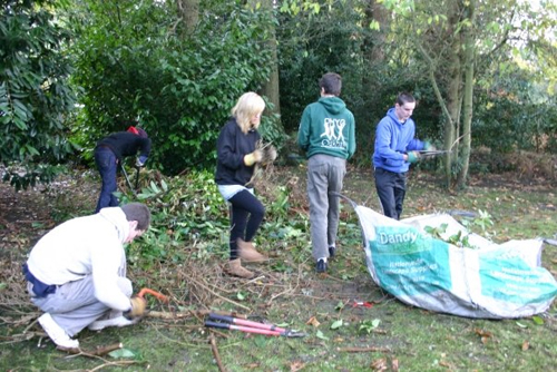 Members of Oakhall Church Youth Group at work during last year's half-term initiative.  