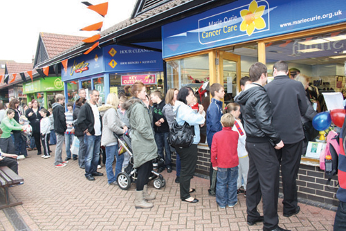 Fans line up to meet Julian Speroni in Church Walk, Caterham. 