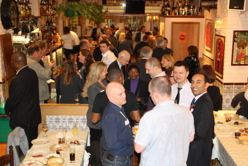 Local professionals enjoy an informal get-together at Casa Lola Spanish restaurant in Caterham Valley.