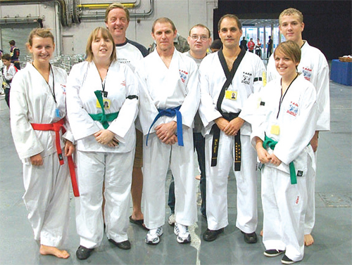 The tam from TAGB Tae Kwon Do: (From left) Amelia Borley, Carley Stubbs, Allan Cameron, Colvin Frost, David Lock, Mark Ingram, Natasha Greenslade and Jordan Frost.