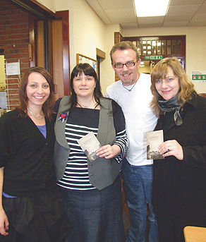 (From left) Emily Coleman from Farnham Maltings, Katy Potter from Tandridge Leisure, film maker Mark Levermore and drama practitioner, Beth Wood after the first screening of the Caterham film last March.