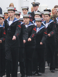 Cadets from 'TS Zephyr' at the Remembrance Day Parade in Caterham-on-the- Hill. Photo by Jon Harrison.