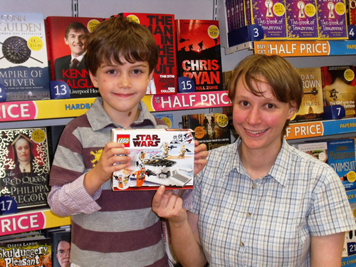  Competition Winner, James Kennedy with WH Smith store manager, Ross Whyall. (Photograph by Shelley Filippi)