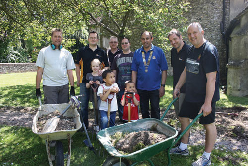 Members of the Caterham Round Table and a few young helpers at St. Lawrence's Church last weekend. Members of the Caterham Round Table and a few young helpers at St. Lawrence's Church last weekend.