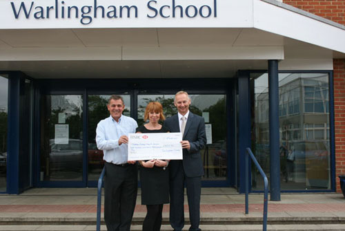 Dave Martin and Pam Whittingham of Chelsham and Farleigh Help for Heroes Committee and Nick Bradwell, Deputy Head of Warlingham School. Dave Martin and Pam Whittingham of Chelsham and Farleigh Help for Heroes Committee and Nick Bradwell, Deputy Head of Warlingham School.