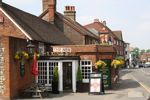 The 'New' King and Queen pub in the High Street, Caterham-on-the-Hill.