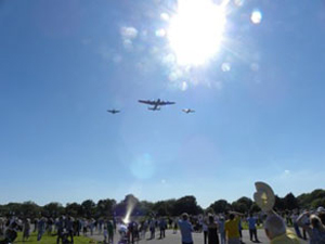 A photograph by Chris Baguley of the Battle of Britain Memorial Flight that flew over Kenley Aerodrome at 4.30pm last Sunday in celebration of Armed Forces Day. 