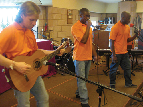 Prisoners from High Down Prison performing their music.