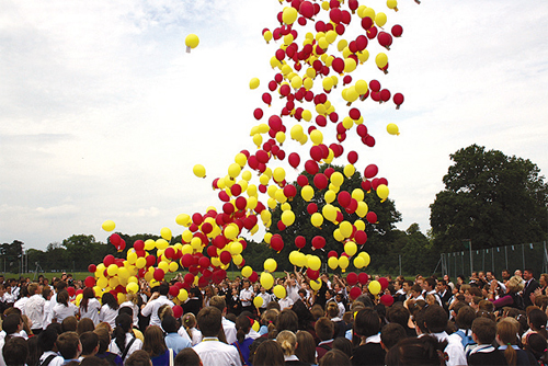 The balloon release at de Stafford School.