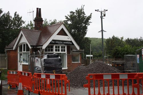 The scene in the Woldingham Station car park during the construction phase of the new substation.