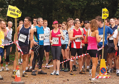 Runners awaiting the start of the 2010 Titsey Trail 10K race. (photo by SMS Creative Photography).