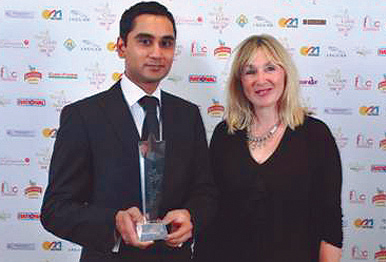 Azad Miah with a friend at the Asian Curry Awards evening