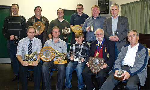 (From left, standing) Stephen Earl, Nigel Milner, Cearth Corfield, Jonathon Stray, Andy McGarty, Bryan Murray; (seated) Peter Kelly, Merlin Skinner, Joe Howis, Norman Skinner, Tom Stretton. Photo by Tom Harrison.