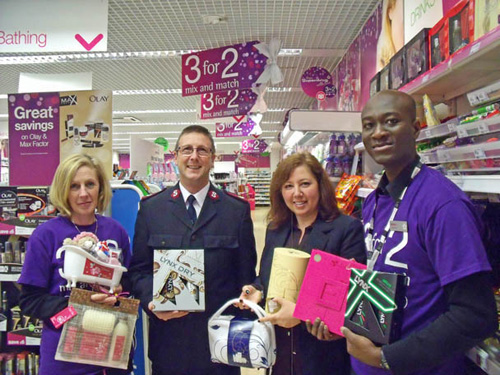 (From left)  Jayne Plaistow, Superdrug ; Chris Sandford, Salvation Army;  Shelley Filippi,  Centre Manager and Ben Amoka, Superdrug Manager.