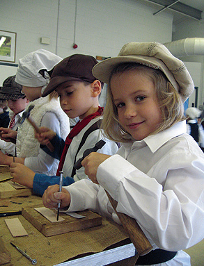 William Atterbury and Lily Walker try out some trades from 17th century London.