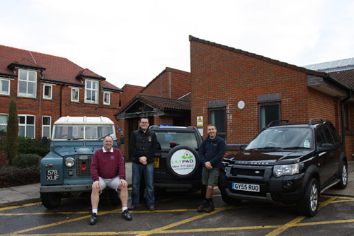 CATER drivers with their Landrovers, from left, Andy Parr, Steve Stokes and Simon Edge.