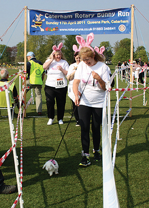 The Harestone Lops team crossing the finishing line in 2011.