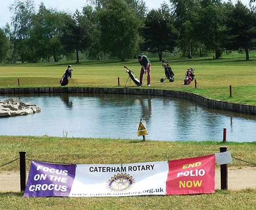 Easy does it! A golfer prepares for a tricky shot at last year’s Rotary Golf Day.