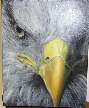 ‘Eagle Eye’ by Julie Bond, one of the stunning paintings on display at RT Gallery.