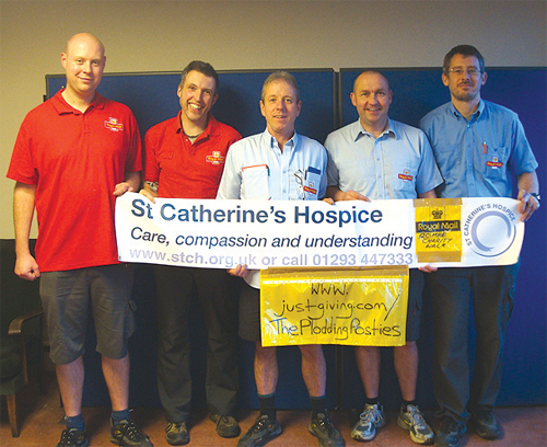 ‘The Plodding Posties’, from left, Phil Ockham, Dave Warren, Dave Simmonds, Mike Lane and Paul Jackson.