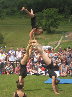 Gymnasts entertaining the crowd at last year’s Fête.