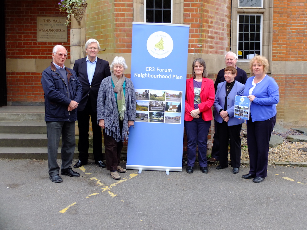 Members of the CR3 Forum Steering Group, from left: Professor Ted Howard, Cllr. Geoff Duck, Mary Mountain, Cllr. Sarah Burningham, Chris Windridge, Cllr. Jackie Servant and Cllr. Jenny Gaffney.