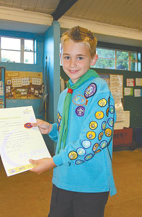 Beaver Scout, David Osborne, with his Chief Scout Bronze Award Photograph by Jon Harrison www.localeventphotos.co.uk